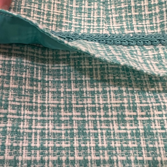 Elementz Turquoise & White Tweed Blazer Jacket - Picture 10 of 17